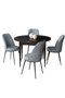 Hanah Home Juego de Comedor de 5 Piezas Mármol Negro y Gris